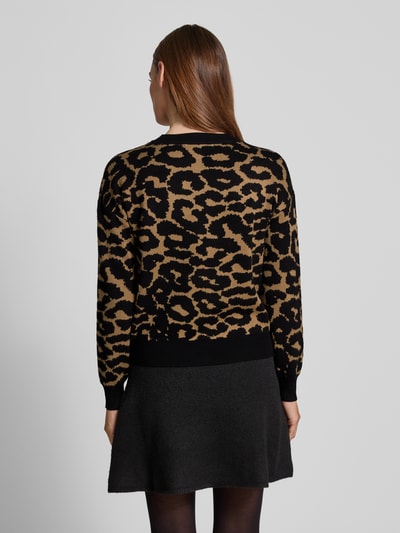 Vero Moda Regular Fit Strickpullover aus Viskose-Mix Modell 'SILJEANIMAL' Camel 5