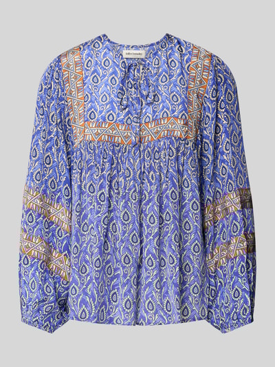 LOLLYS LAUNDRY Relaxed Fit Bluse aus Viskose mit Schnürung Modell 'Teel' Royal 2