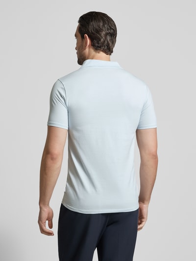 Lindbergh Slim Fit Poloshirt mit V-Ausschnitt Hellblau 5