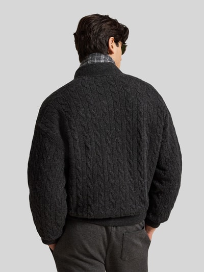 Polo Ralph Lauren Relaxed Fit Strickjacke aus Woll-Kaschmir-Mix mit Zopfmuster Dunkelgrau 5