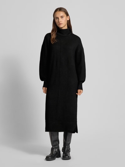 Pieces Oversized Strickkleid mit Wollanteil Modell 'MALOU' BLACK 4