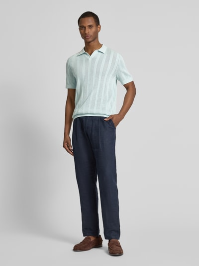 SELECTED HOMME Poloshirt in Strick-Optik Modell 'WELLS' Eisblau 1