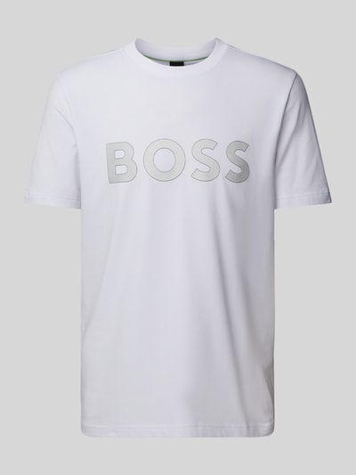 BOSS Green T-Shirt mit Label-Print Weiss 2