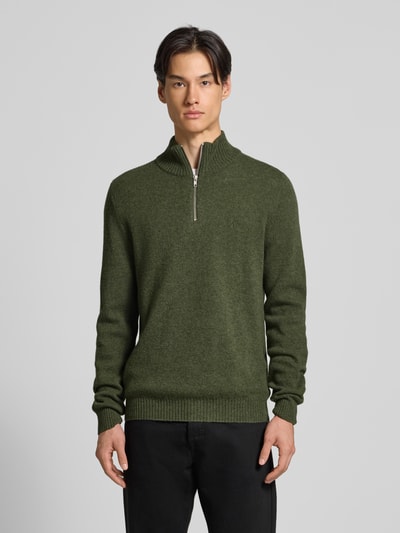 MCNEAL Strickpullover aus Lammwolle Dunkelgruen Melange 4