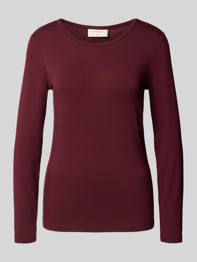 FREE/QUENT Shirt met lange mouwen en ronde hals, model 'Liana' Bordeaux - 2