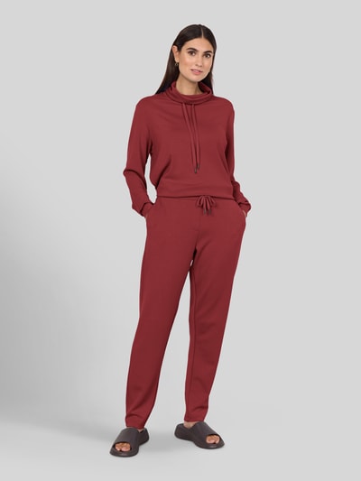 Soyaconcept Spodnie dresowe o kroju regular fit z mieszanka modalu model 'SC-BANU 157' Bordowy 1