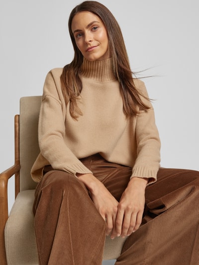 Weekend Max Mara Sweter z dzianiny ze stójką model ‘BORGIA’ Camel 3