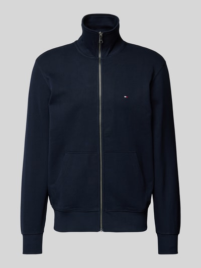 Tommy Hilfiger Regular fit sweatjack met labelstitching Marineblauw - 1