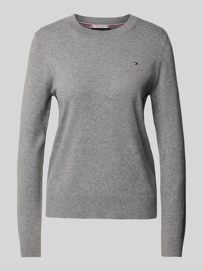 Tommy Hilfiger Strickpullover mit Logo-Stitching Mittelgrau 2