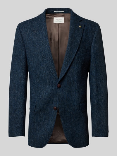 Carl Gross Sakko Harris-Tweed aus Schurwolle Modell 'Theo' Blau 2