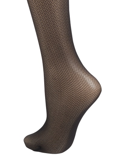 Falke Stay-ups met kant 20 DEN, model 'Ceremonial'  Zwart - 2