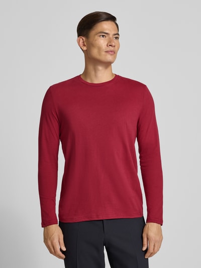 Christian Berg Men Shirt met lange mouwen en geribde ronde hals Donkerrood - 4