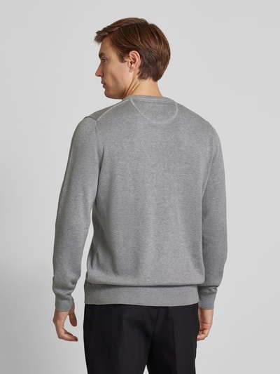 Christian Berg Men Strickpullover mit Woll-Anteil und Rundhalsausschnitt Hellgrau Melange 5