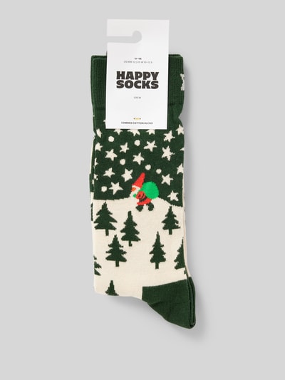 Happy Socks Socken mit Motiv-Stitching Modell 'Santa on the Way' Gruen 3