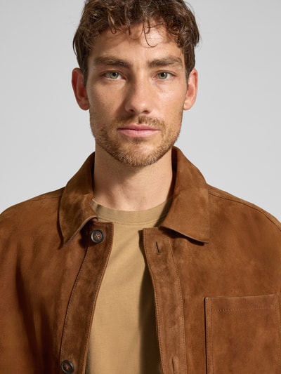 SELECTED HOMME T-shirt o kroju regular fit z mieszanki bawełny model ‘ASPEN’ Beżowy 3