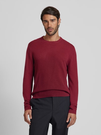 DIGEL Gebreide pullover met ribboorden, model 'Faros' Donkerrood - 4