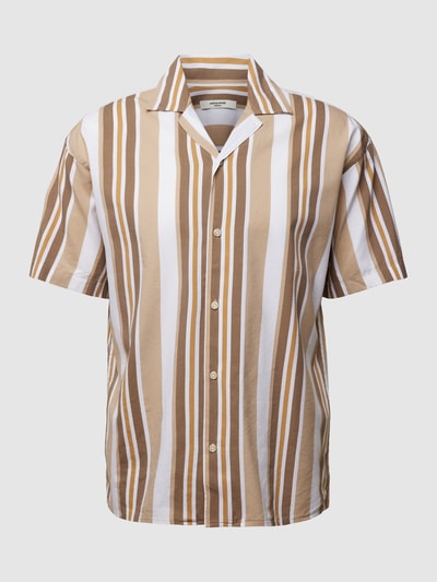 JACK & JONES Premium Koszula casualowa ze wzorem w paski model ‘TROPIC’ Camel 2