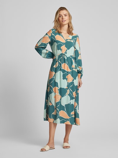 Tom Tailor Midi-jurk met all-over motief Flessengroen - 4