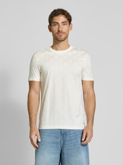 JOOP! Collection T-shirt męski JOOP! Collection;Czysta bawełna;Dopasowany fason;Model ‘Berno’;Okrągły dekolt ;Długość tyłu w rozmiarze M: 72 cm Złamany biały 4