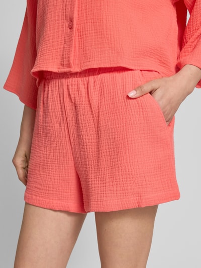 Vero Moda Loose fit korte broek van katoen, model 'NATALI' Lichtrood - 3