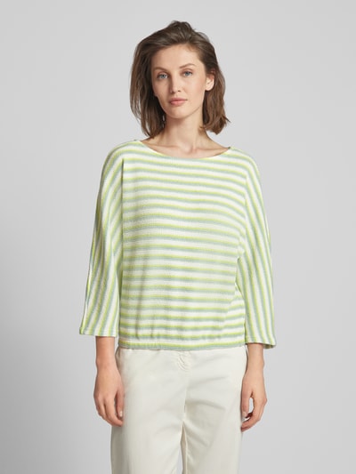 OPUS Gebreide pullover met streepmotief, model 'Guste' Lichtgroen - 4