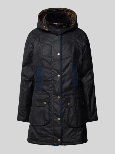 Barbour Jacke mit Kapuze und Pattentaschen Modell 'BOWER WAX' Marine 2