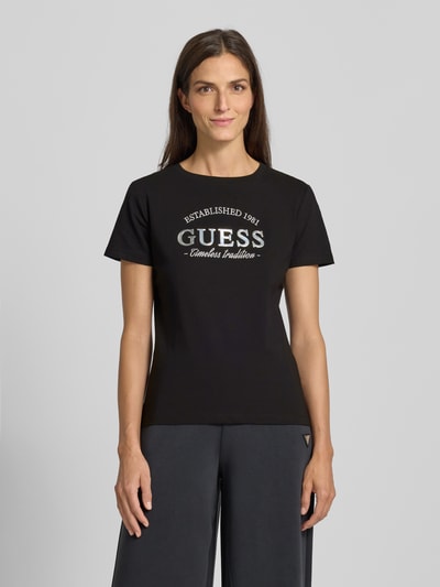 Guess Activewear T-shirt met labeldetail, model 'NINA' Zwart - 4