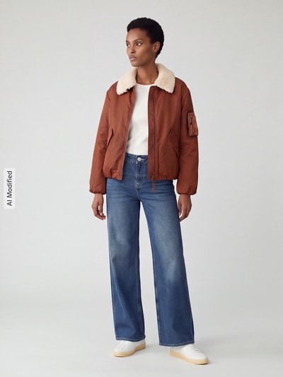 s.Oliver RED LABEL Bomberjacke mit Teddykragen Cognac 1