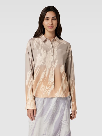 Calvin Klein Womenswear Blouse met all-over motief Taupe - 4