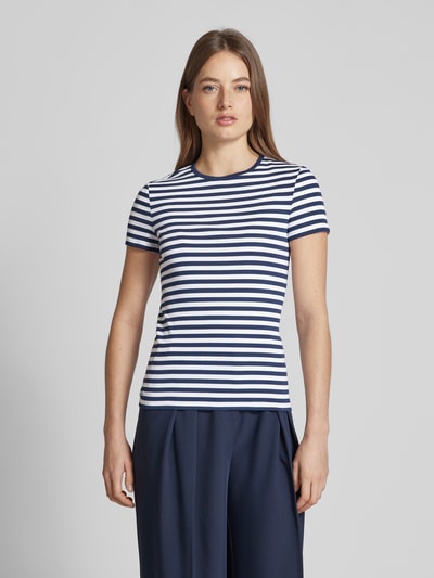 Lauren Ralph Lauren T-Shirt mit Label-Stitching Modell 'ALLI' Dunkelblau 4