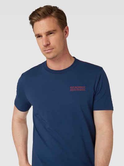 Christian Berg Men T-shirt met labelprint Donkerblauw - 3