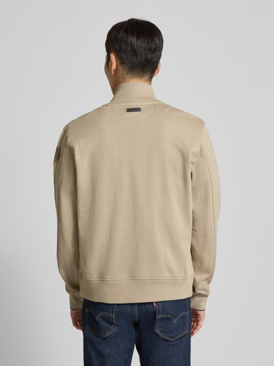 Blauer Usa Sweatjack met opstaande kraag en labelstitching, model 'CITY' Beige - 5