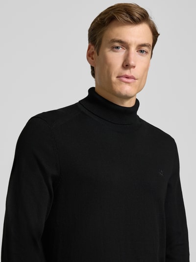 Lerros Rollkragenpullover mit Label-Stitching Black 3