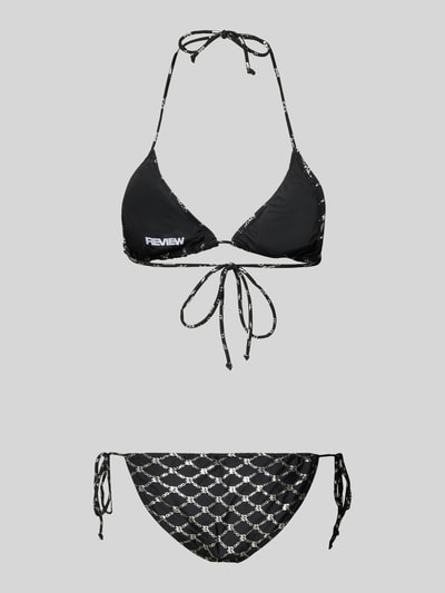 Review Bikini met vetersluiting opzij Zwart - 3