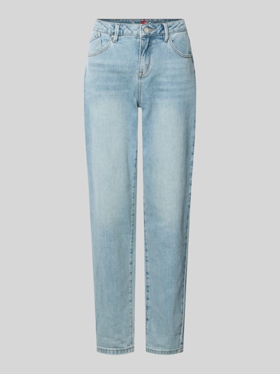 Produktfoto, Mom Fit Jeans im 5-Pocket-Design Modell 'Carrot' von Buena Vista, hellblau, gerade geschnitten, Baumwoll-Mix mit Stretch-Anteil