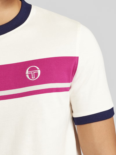 SERGIO TACCHINI T-shirt met logostitching, model 'MASTER' Offwhite - 3