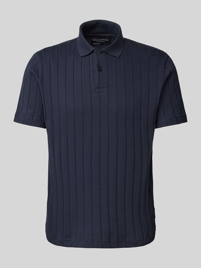 Marc O'Polo Regular Fit Poloshirt aus Baumwoll-Mix-Jersey mit breiter Rippstruktur Marine 2