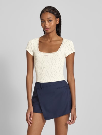 Only Regular Fit T-Shirt in Rippoptik Modell 'LEMONE' Offwhite 4