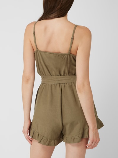 Only Playsuit mit Leinen-Anteil Modell 'Rilla' Olivgrün 5
