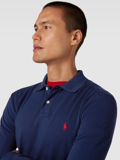 Polo Ralph Lauren Slim Fit Poloshirt mit Label-Stitching Marine 3