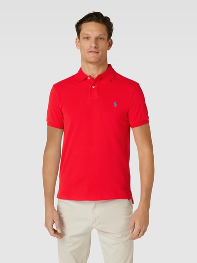 Polo Ralph Lauren Slim fit poloshirt met labelstitching Rood - 4