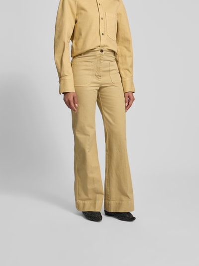 Victoria Beckham Bootcut Fit Jeans aus reiner Baumwolle Hellgelb 4