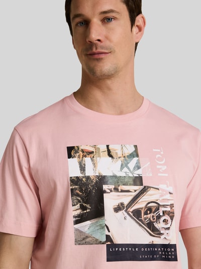 Tom Tailor Regular Fit T-Shirt aus reiner Baumwolle Pink 3