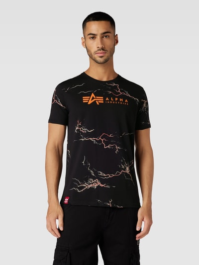 Alpha Industries T-shirt met labelprint Zwart - 4