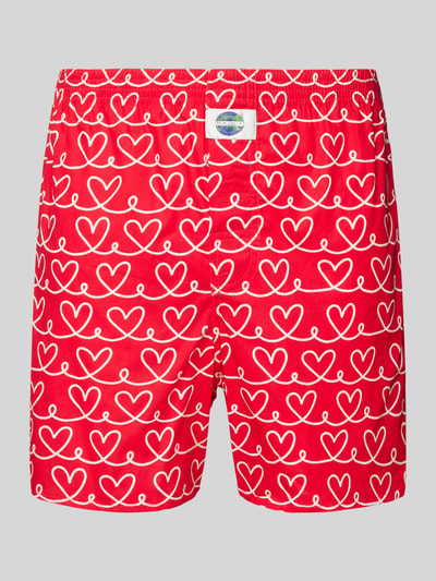 Deal Boxershort met labeldetail, model 'Herzen' Rood - 1