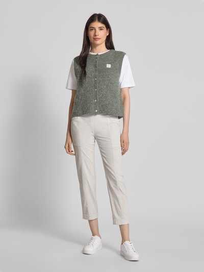 TONI Slim fit joggingbroek met verkort model, model 'Sue' Lichtgrijs - 1