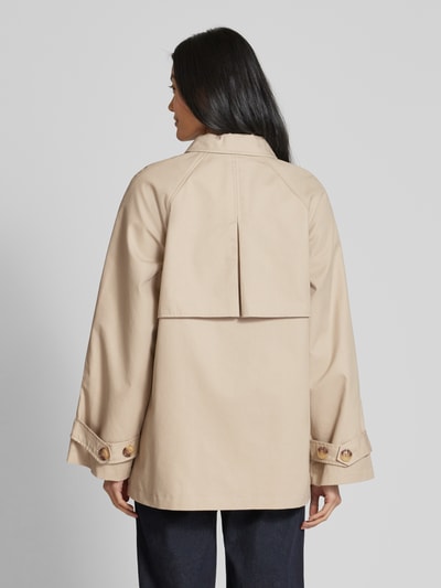 YAS Trenchcoat met strookzakken, model 'VENICE' Beige - 5