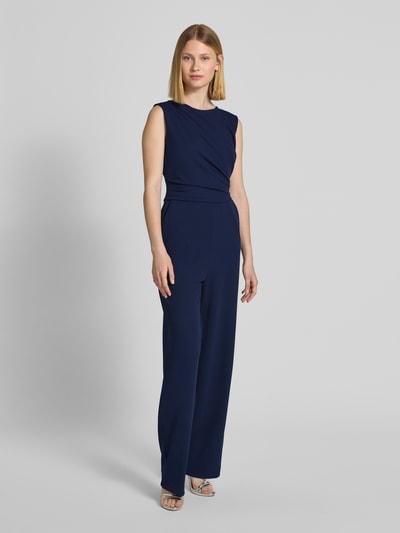 Swing Jumpsuit met ronde hals Marineblauw - 1