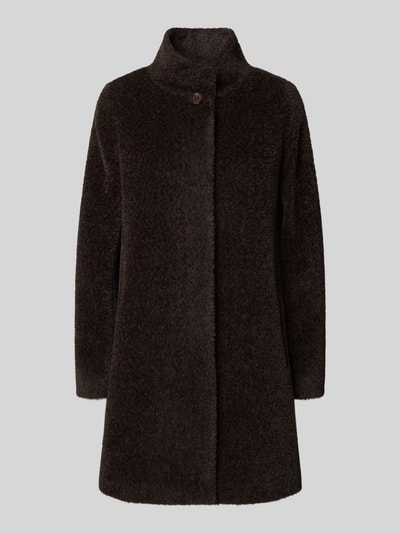 ICONS Cinzia Rocca Wollmantel mit Stehkragen Dunkelbraun 2