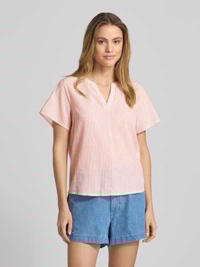 Vila Regular Fit Blusenshirt mit Tunikakragen Modell 'RUMANA' Koralle 4